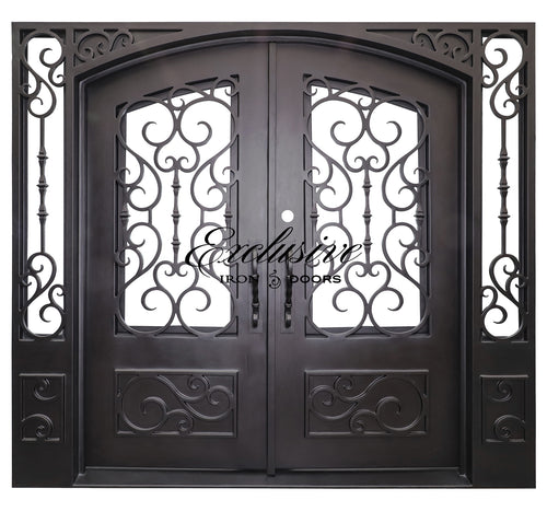 Orcut Double Square with Sidelights Iron Door