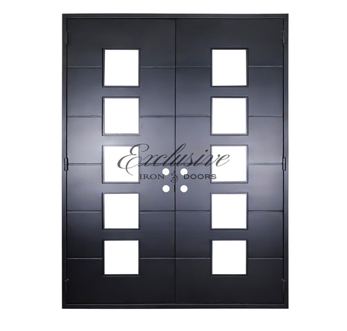Ramnarine Solid Double Square Iron Door