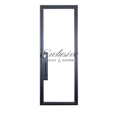 Riva Full-Glass Single Square Steel Door