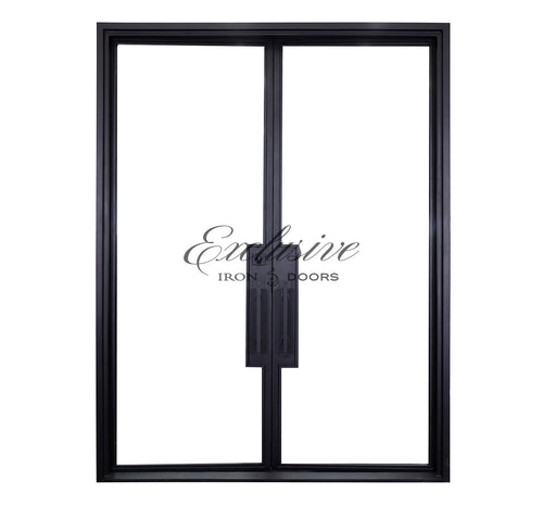 Riva Full-Glass Double Square Steel Door