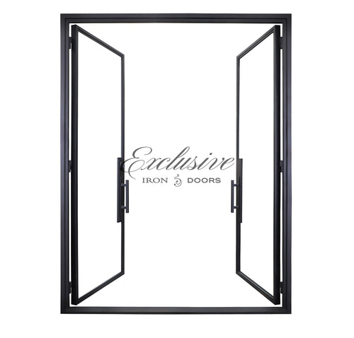 Riva Full-Glass Double Square Steel Door