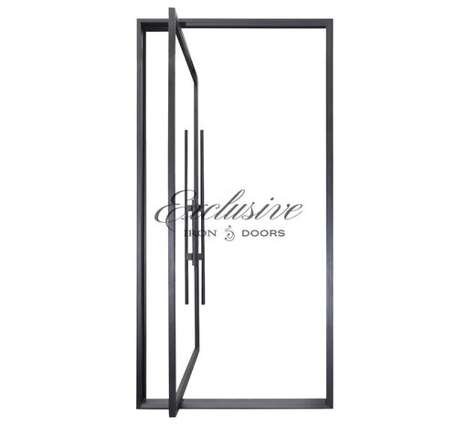 Riva Full Glass Pivot Iron Door
