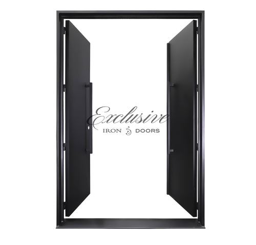 Solid Double Square Iron Door