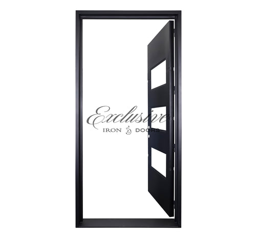 Custom Kearny 3 Lites Single Square Iron Door