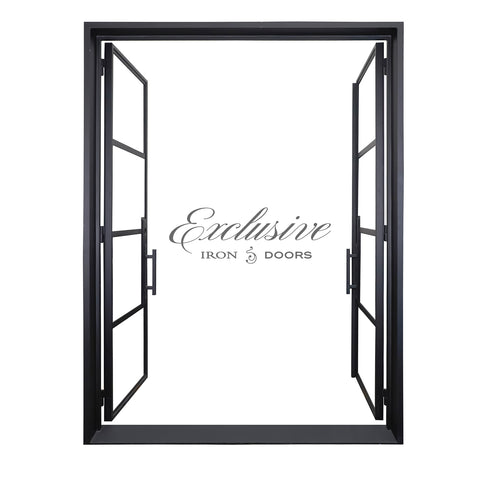 Riva Double Square 4 Lites with Sidelights Steel Door