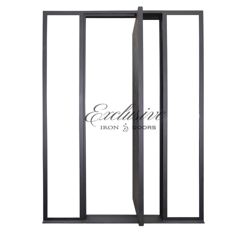 Varick Solid Pivot Iron Door with Sidelights