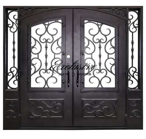 Orcut Double Square with Sidelights Iron Door