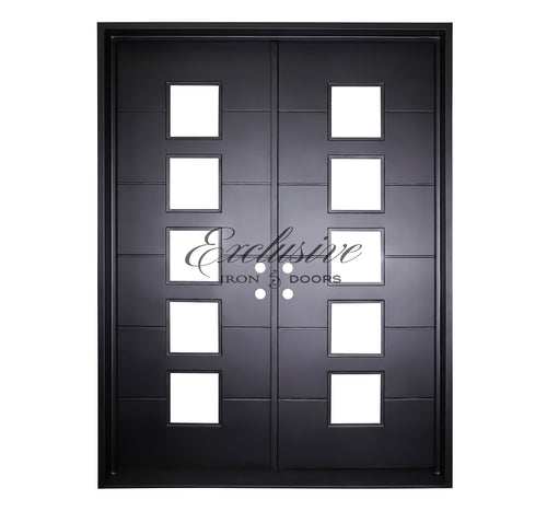 Ramnarine Solid Double Square Iron Door