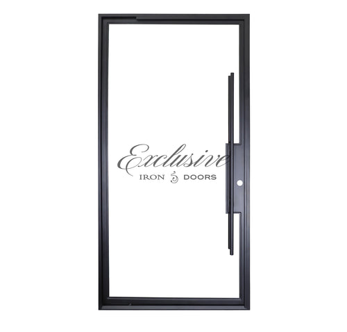 Riva Full Glass Pivot Iron Door