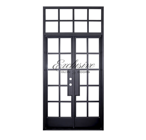 Riva Double Square 10 Lites with Transom - Steel Door