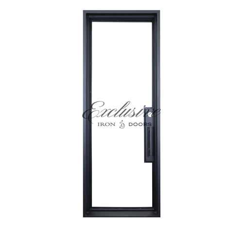 Riva Full-Glass Single Square Steel Door