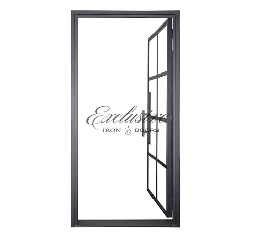  Riva Single Square 8 Lites Steel Door