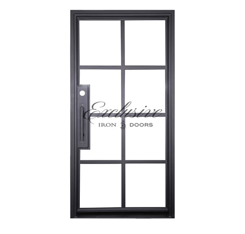  Riva Single Square 8 Lites Steel Door