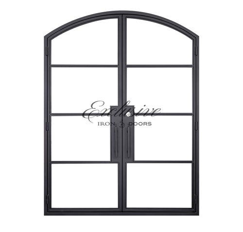 Custom Riva Double Eyebrow 4 Lites Steel Door