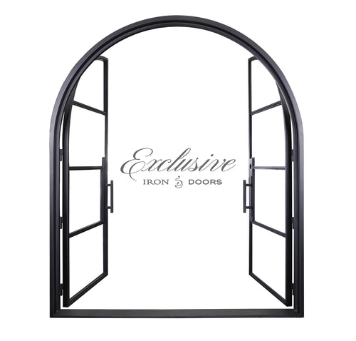 Riva Double Round 4 Lites Steel Door