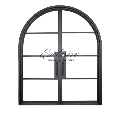 Riva Double Round 4 Lites Steel Door