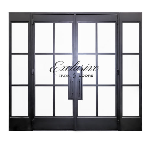Riva Double 6 Lites with Sidelights Steel Door