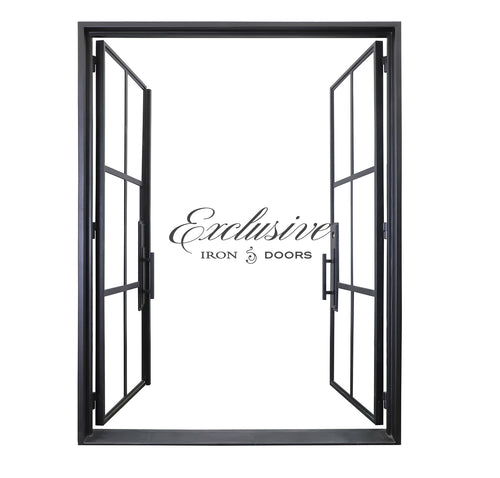 Riva Double Square 6 Lites Steel Door