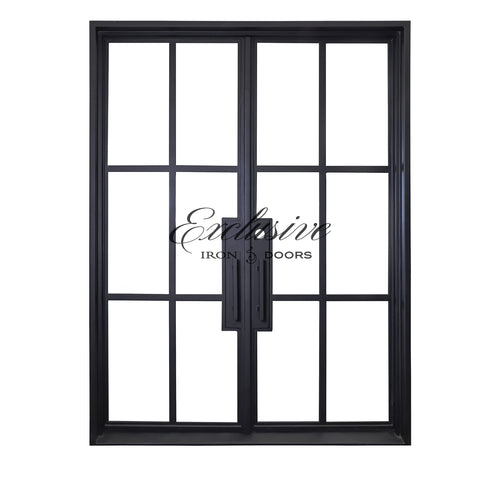 Riva Double Square 6 Lites Steel Door