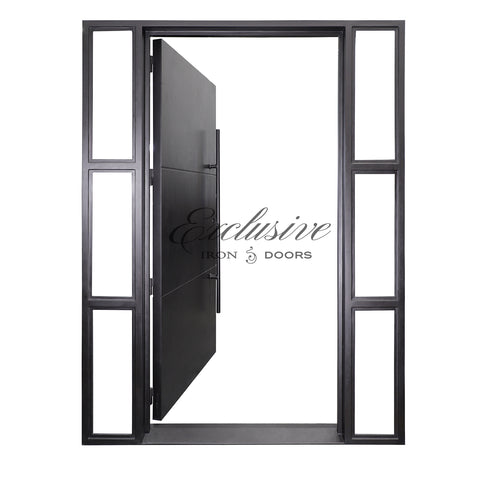 Custom Robinson Solid Single with Sidelights Iron Door