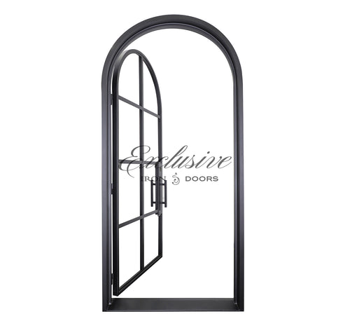 Riva Single Round 8 Lites Steel Door