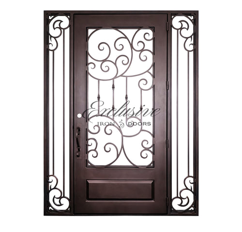 Roxane Single with Sidelights Iron Door