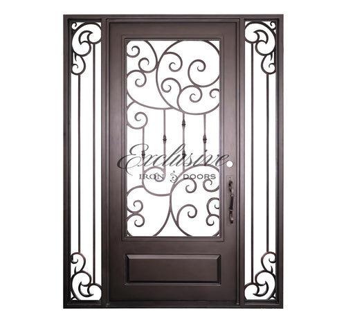 Roxane Single with Sidelights Iron Door