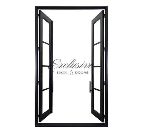 Summer Double Square Full Lites Iron Door