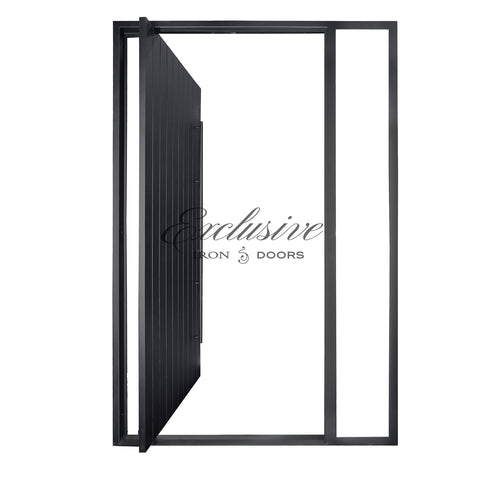 Wall Street Solid Pivot iron door with Sidelight