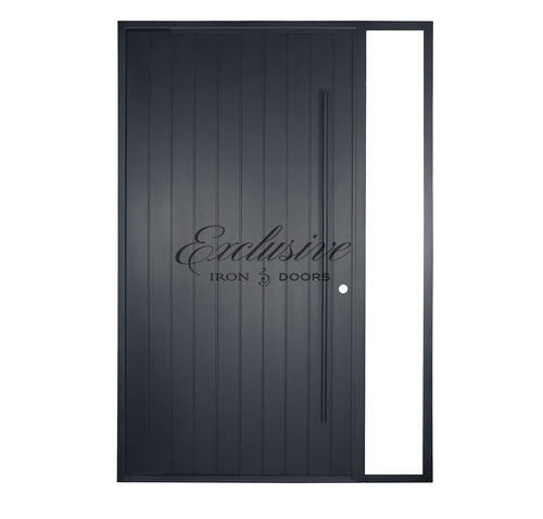 Wall Street Solid Pivot iron door with Sidelight