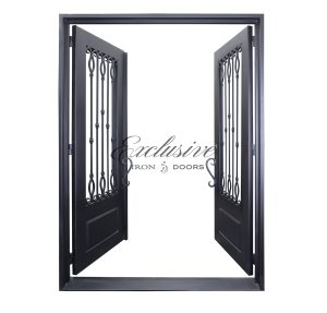 Florence double square iron door open view