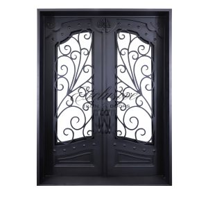 Mangold double square iron door two outside view