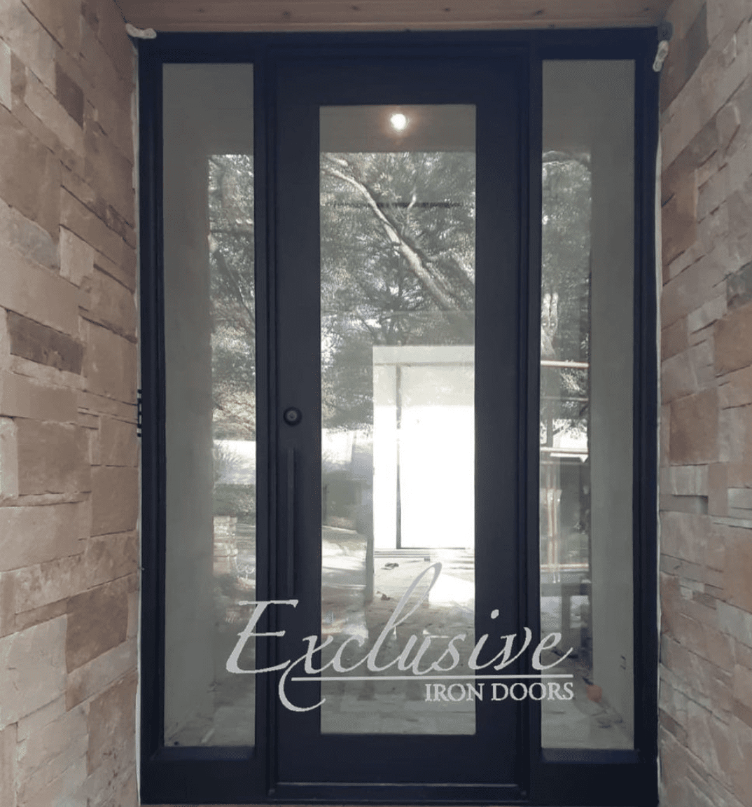Custom all glass single square with sidelights