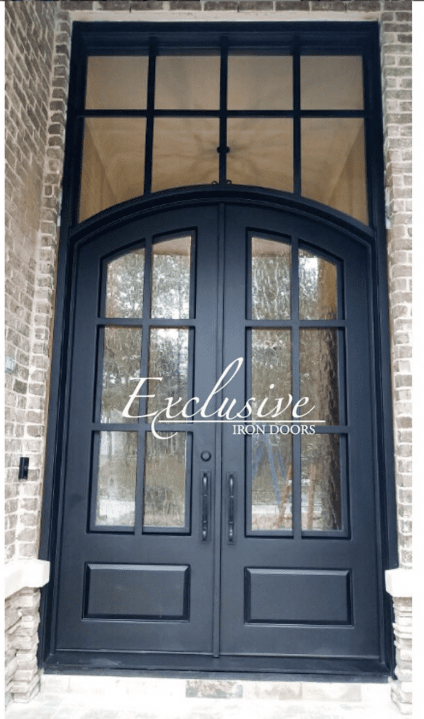 Custom Eleanor Double Eyebrow with Transom Square - Exclusive Iron Doors