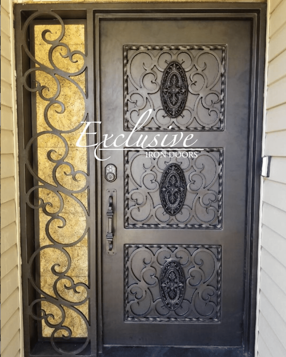 Custom heavy wrought 150 single square with sidelight