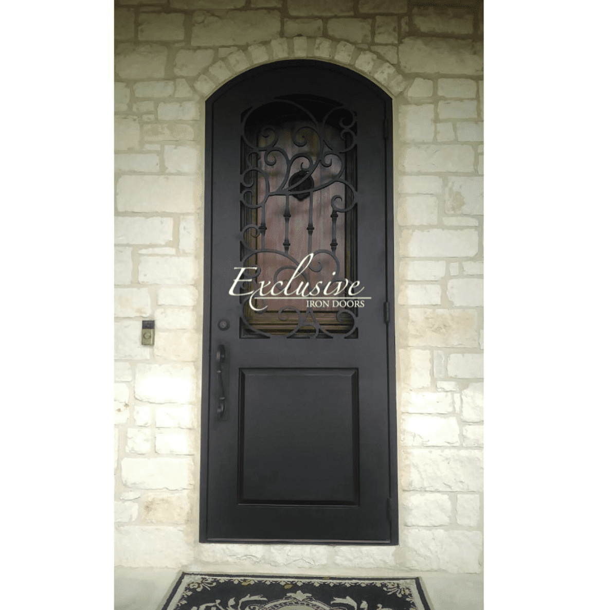 Custom storm door single eyebrow