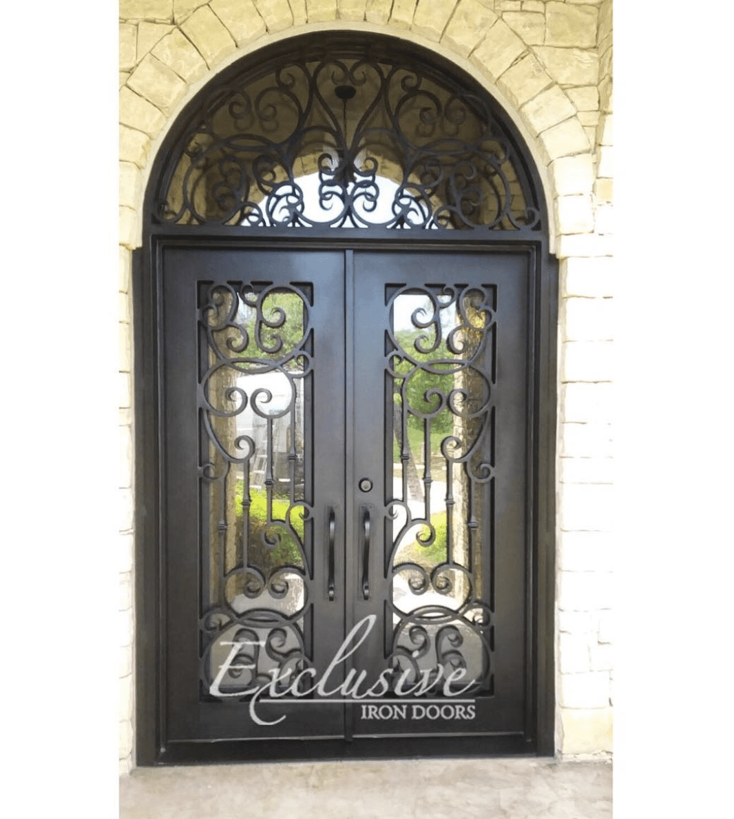 Custom wrought 160 double square with transom