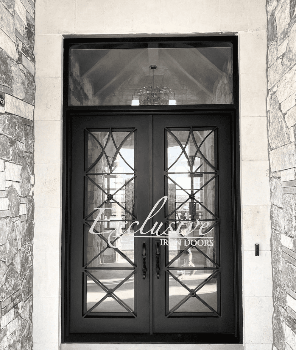 Custom wrought 355 double square with transom