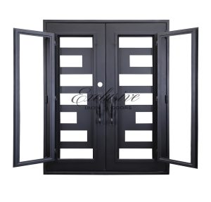 Marion double square iron door operable glass panel